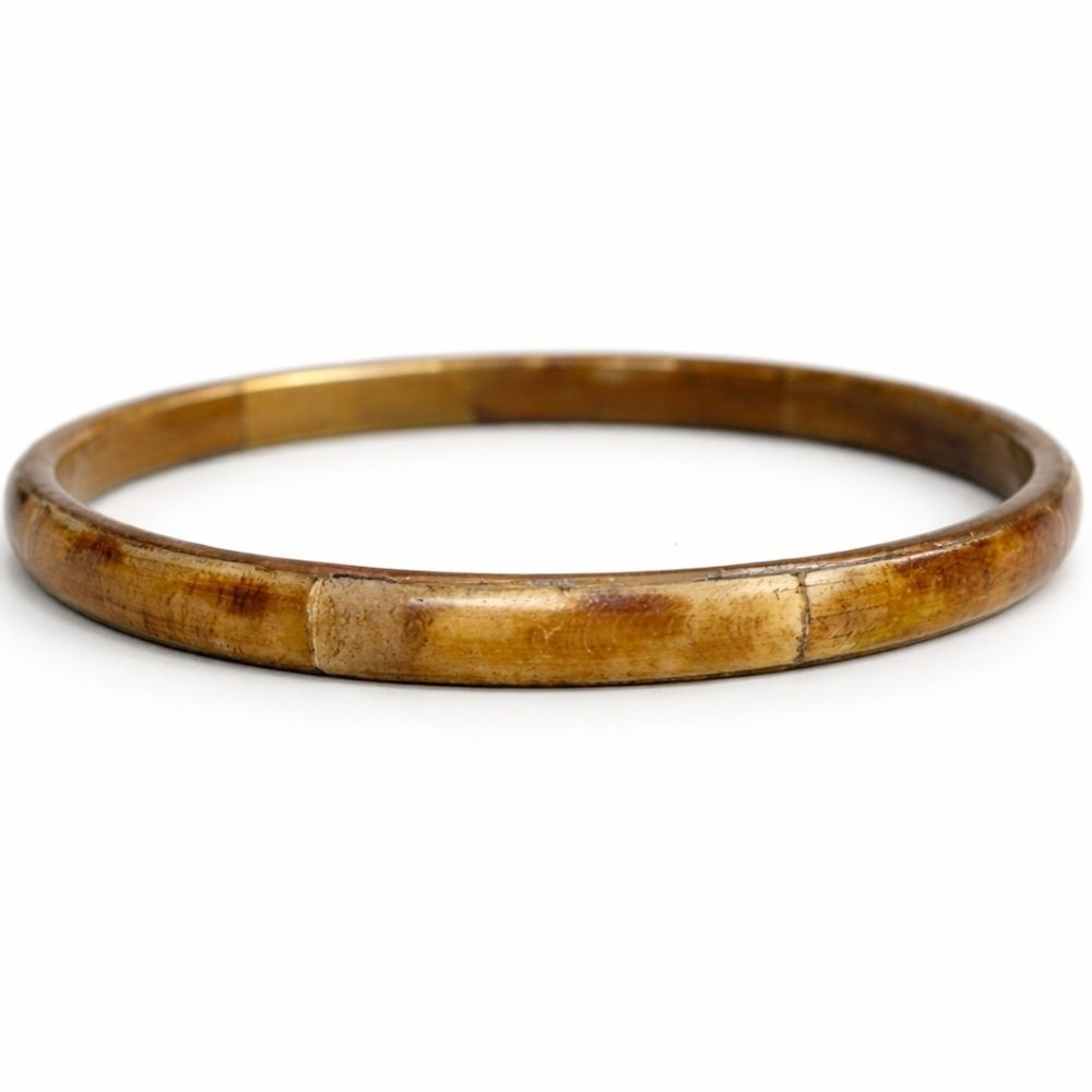 Vintage Natural Horn Bangle Bracelet Brown Thin Stackable Boho Minimalist Jewelr